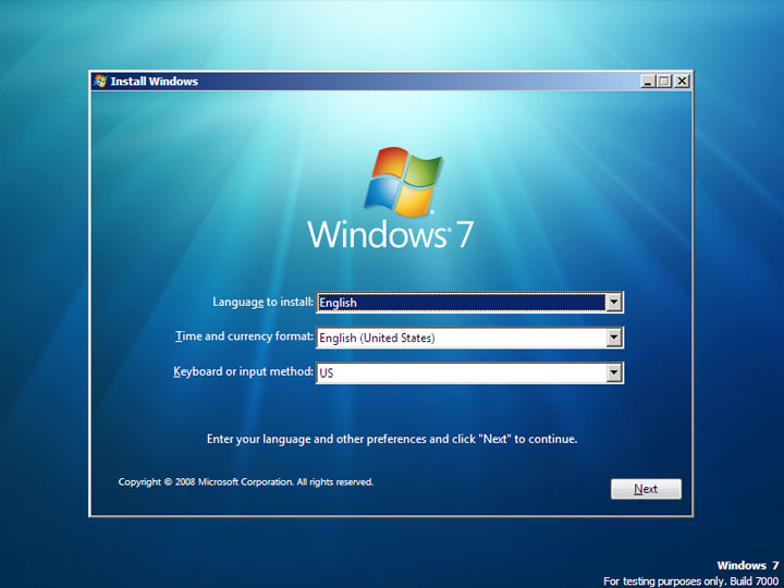 Windows 7 beta