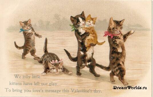 Старинные открытки с котами.